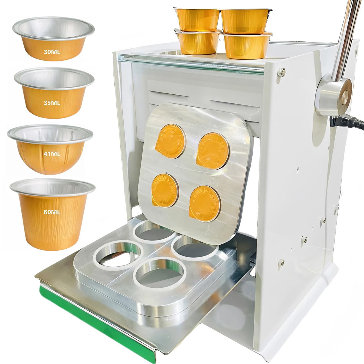asdchZen Manual Heat Sealing Machine With Digital Temperature Control For Coffee Capsules, Tea, And Food Packaging (30Ml/35Ml/41Ml/60Ml)