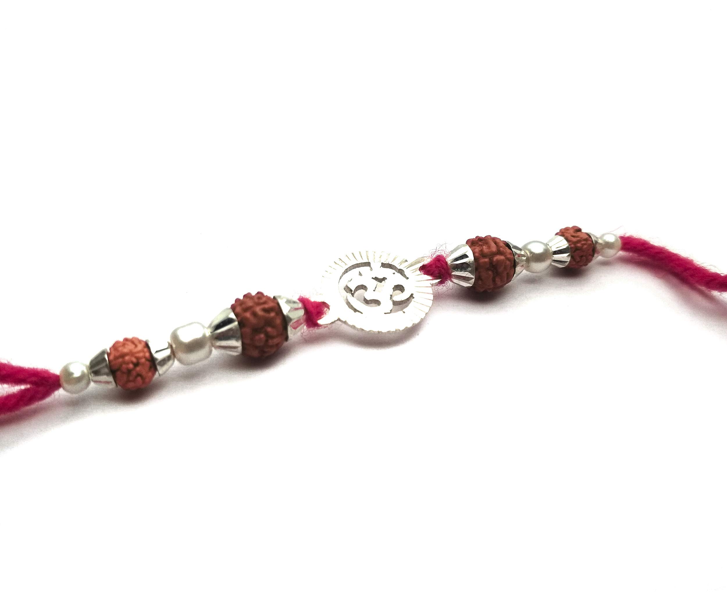 Ashok Jewellers Red Silver Fabric and Sterling Silver and Pearl & Rakhi for Men (White) (B07RBBC7D7) Amazon Price History, Amazon Price Tracker
