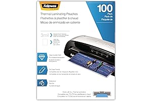 Fellowes 100-pack 3 mil Letter-size Thermal Laminating Pouches