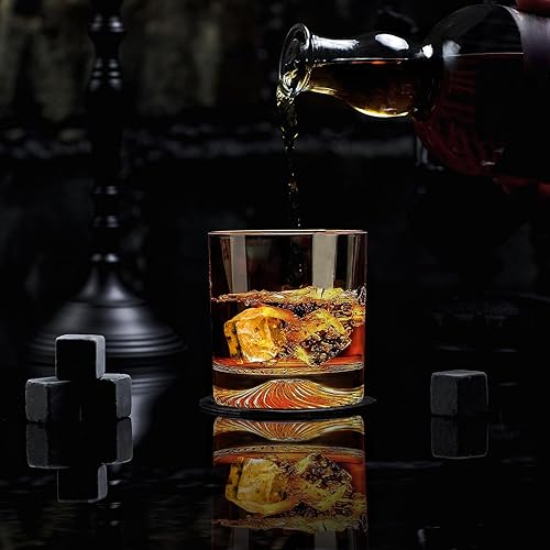 Miniatura 7 de Whiskey Glasses Tumbler Set of 4 Rocks Glasses Cocktail,Juice,Beer,Iced Coffee,Old Fashioned Glasses,Thick & Heavy Glass Glasses with Heavy Base 10oz