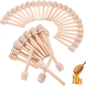 200Pcs Mini Honey Dipper Sticks, 3 Inch Wooden Honey Stirrer for Tea, Syrup, and Gifts