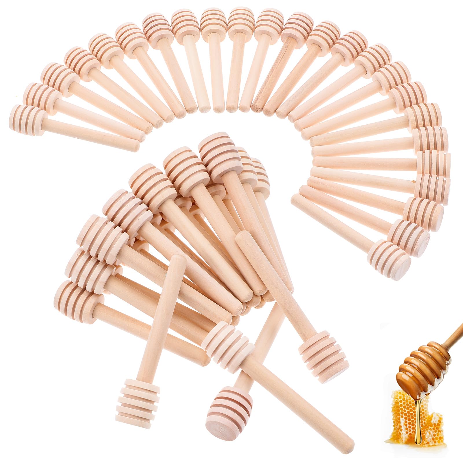 200Pcs Honey Dipper Sticks, 3 Inch Portable Mini Honey Stirrer Stick Honeycomb Dipper for Tea Charcuterie Drizzle Jar Wedding Party Favors