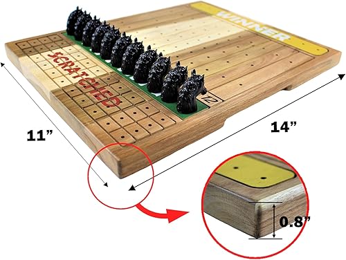 Miniatura 4 de STARPPLE Juego de mesa de carreras de caballos de metal con tablero de juego de madera gruesa y maciza de carreras de caballos, 11 caballos clásicos