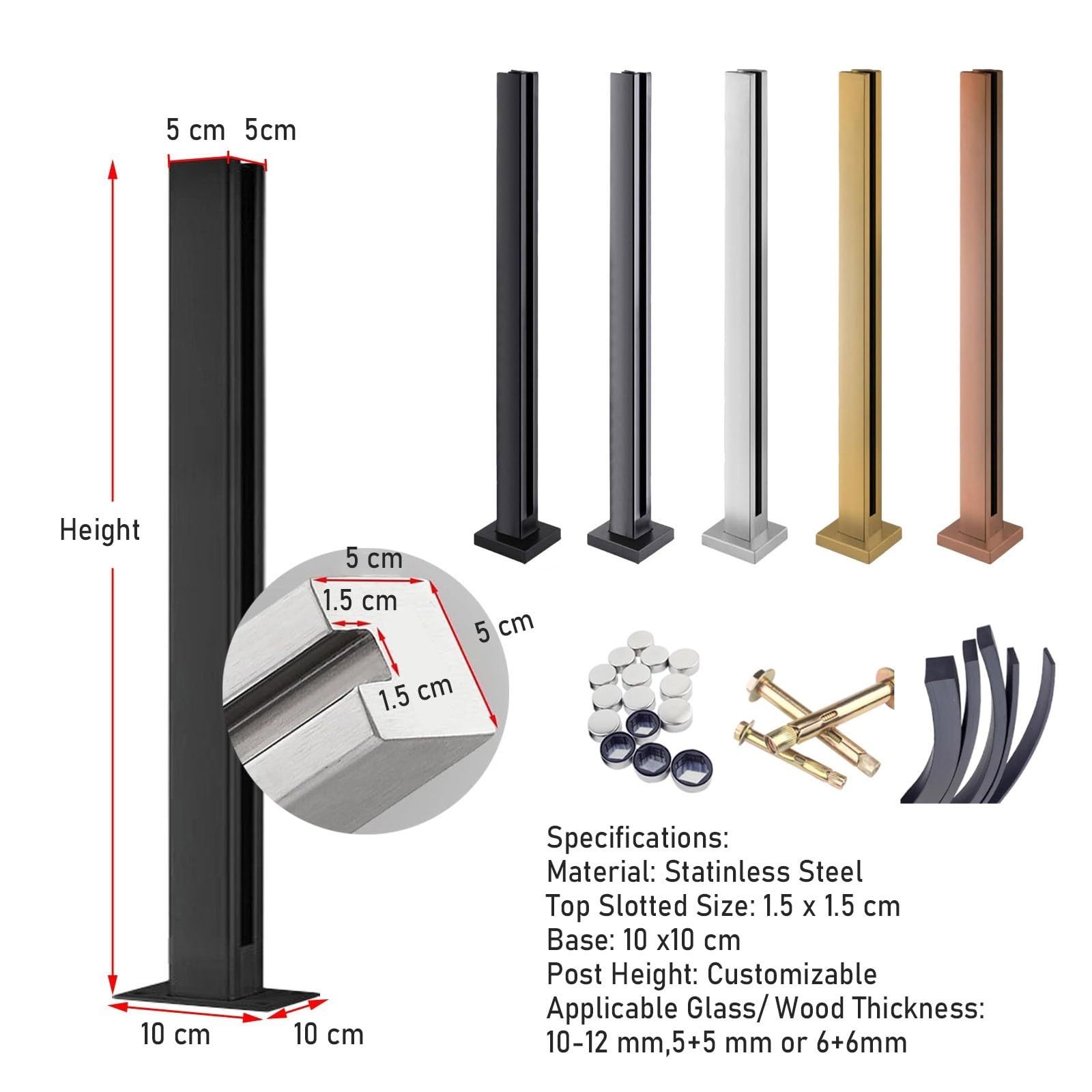 Zestaw balustrad ze stali nierdzewnej do schodów grudniowych 10 mm s system balustrad idealny do użytku wewnątrz i na zewnątrz, bezpieczna konstrukcja do nowoczesnych domów