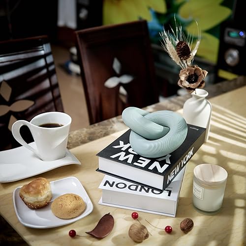 Miniatura 8 de baqor Decoración de nudo de madera de 2 eslabones, para mesa de café, estantería, bohemio, celta, hogar, entrada, sala de estar, oficina, rústico,