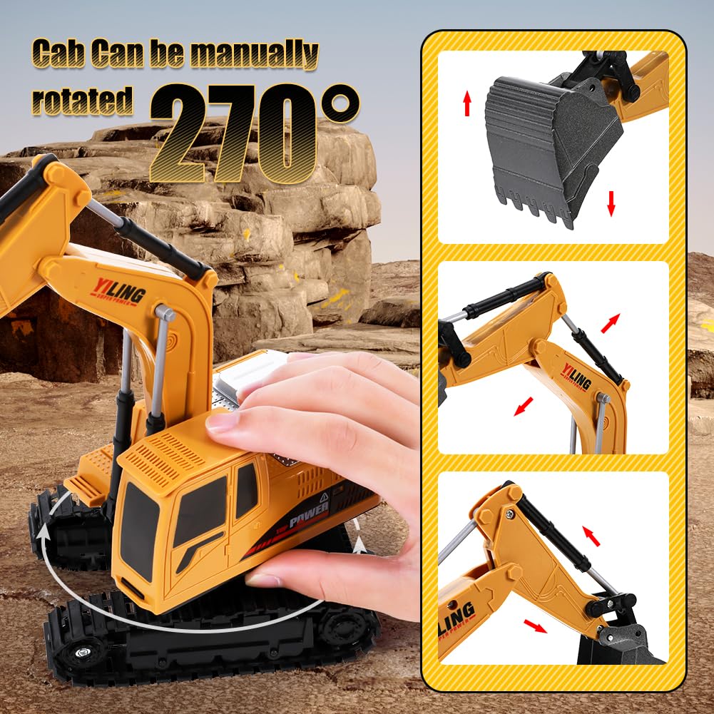 Excavadora Teledirigido Excavadora Tractor de Juguete, 1: 20 Excavadoras Vehículo de Construcción Juegetes 9 Canales Excavadoras RC Coches de Juguete Nniños 3 4 5 6 7 8 Años
