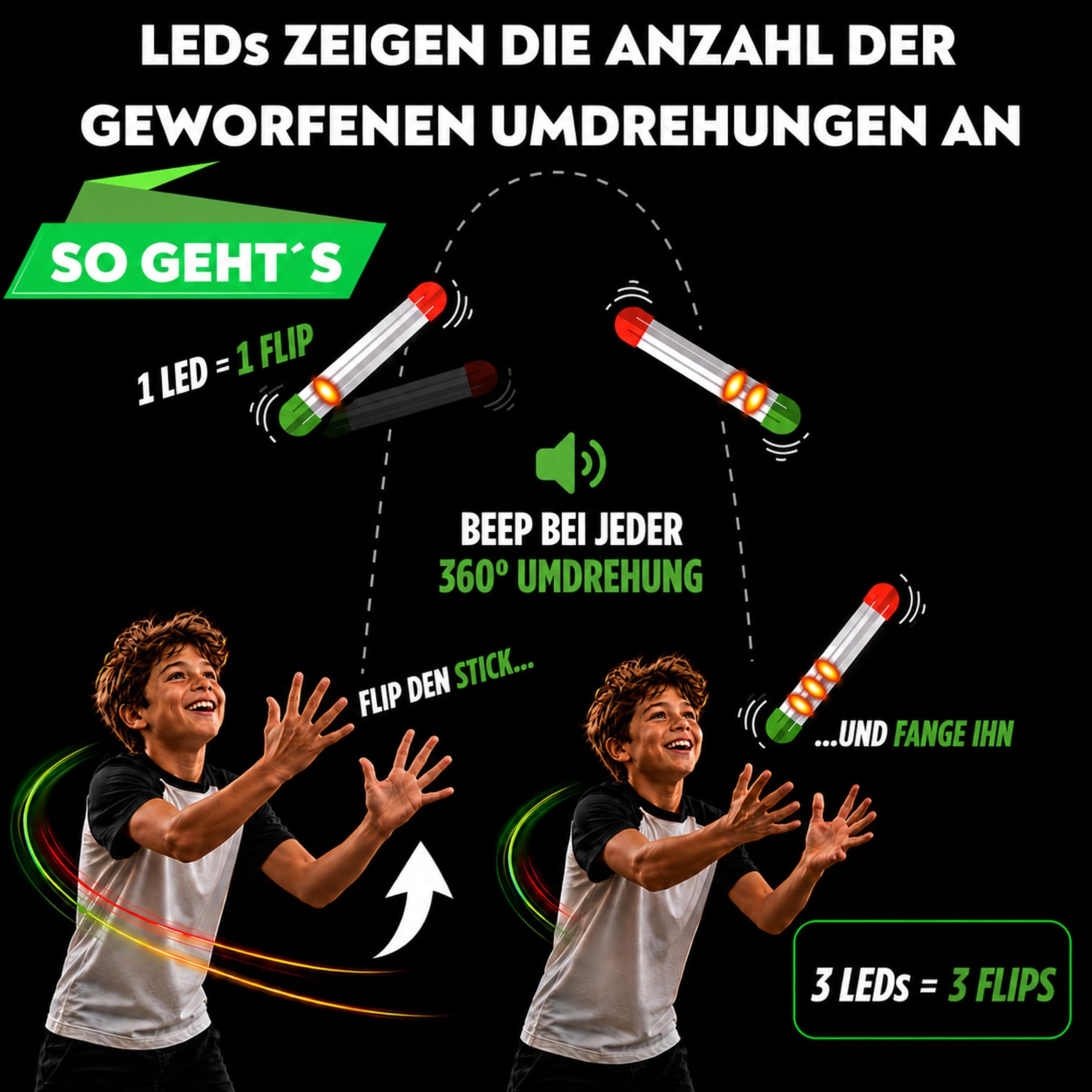 Wie viele Flips Kannst du Werfen? | Die selbstzählende Flip Challenge | 10 Skill Spiele jeweils mit Highscore | Cooles Spielzeug für Kinder Teenager & Erwachsene | Solo und Multiplayer