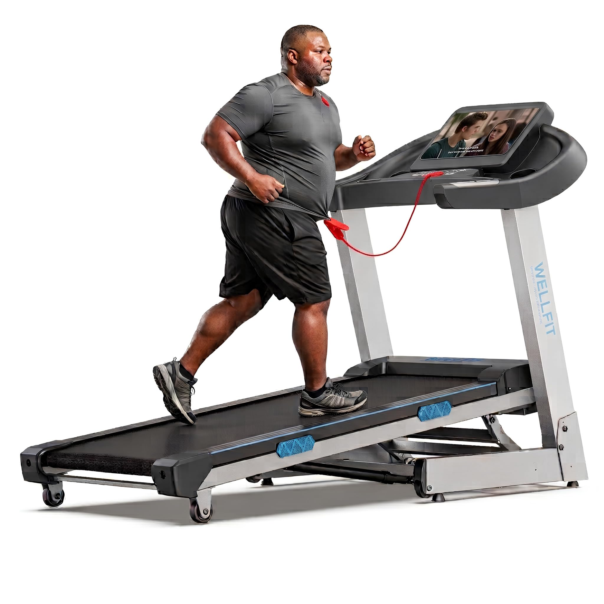 WELLFIT 15% Auto Incline Treadmill for Home, Heavy Duty Foldable Treadmill