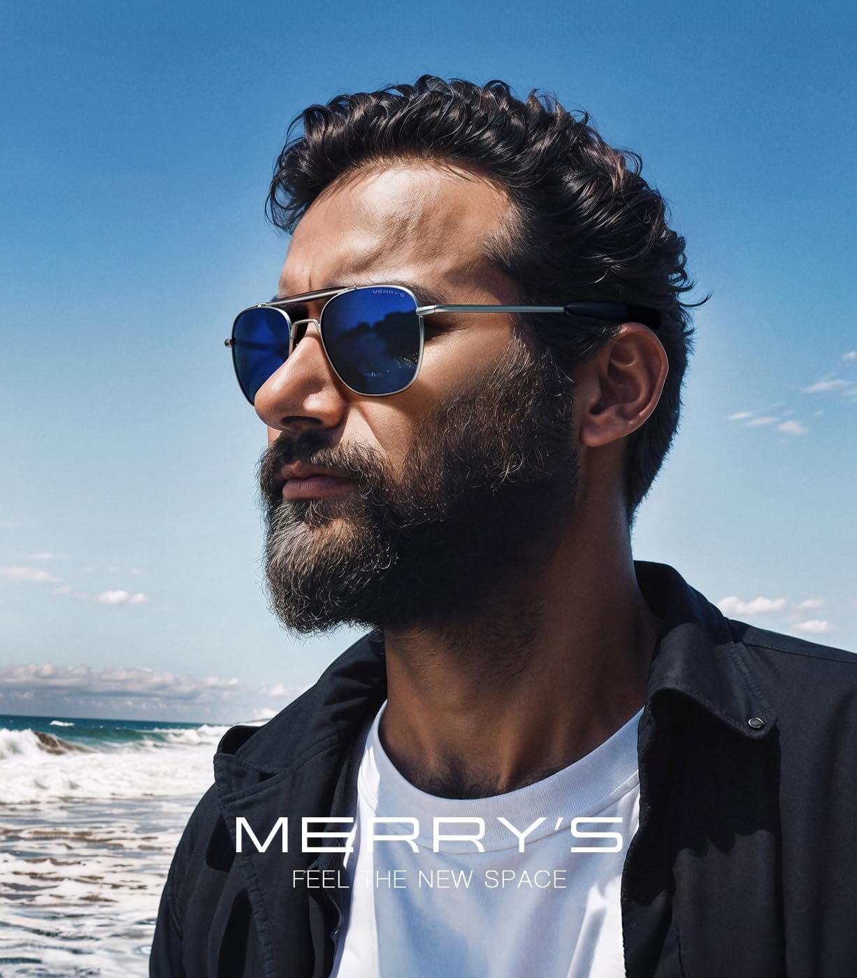 MERRY'S Classic Square Aviator II Military Polarized Sunglasses for Men or Women S8637 - Image 2