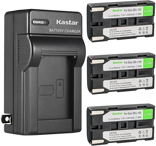 Miniatura 8 de Kastar Paquete de 1 batería SB-L160 y cargador de pared CA de repuesto para Samsung VP-L530, VP-L550, VP-L600, VP-L600B, VP-L610, VP-L610B,