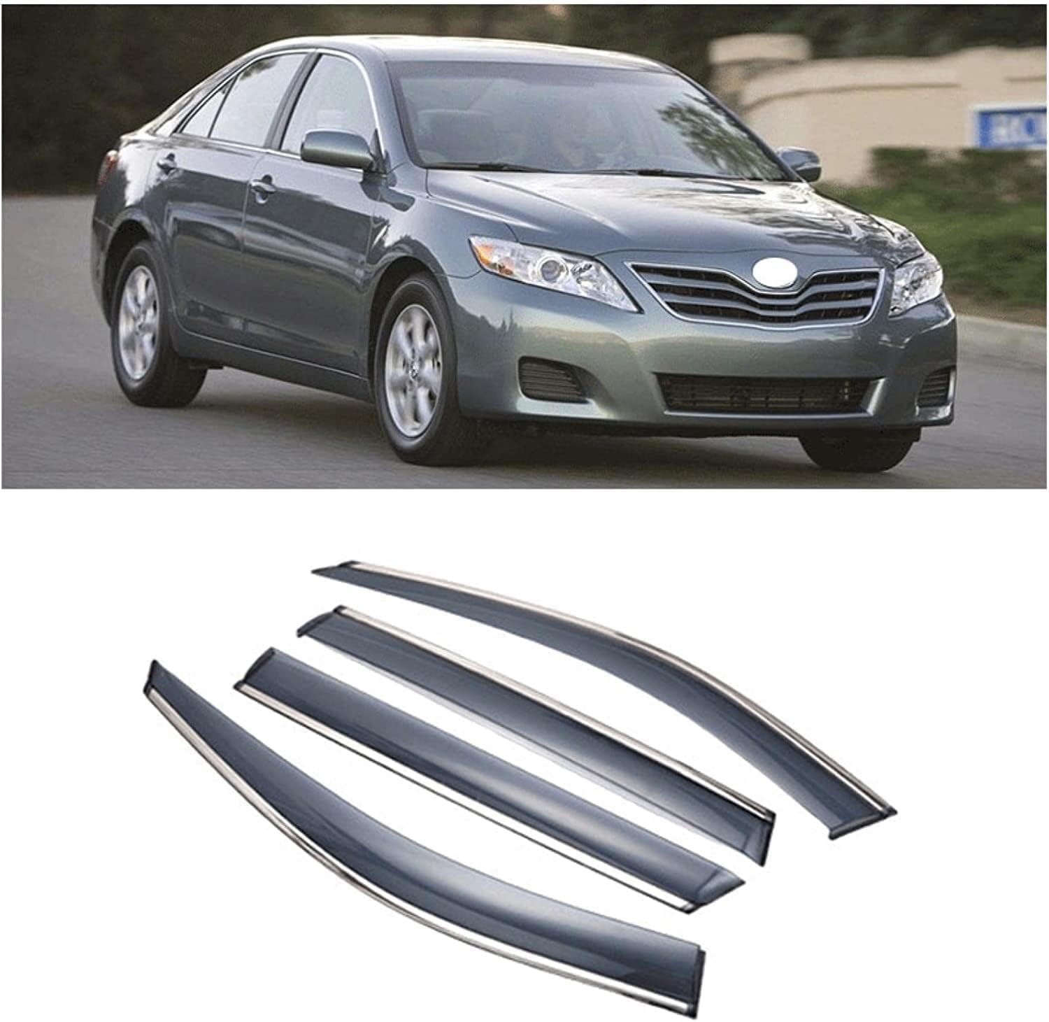 PANXUC Car Wind Deflectors for Camry 2006-2011, Side Window Wind Rain Deflector Window Visor Sun Rain Guard Smoke Guards