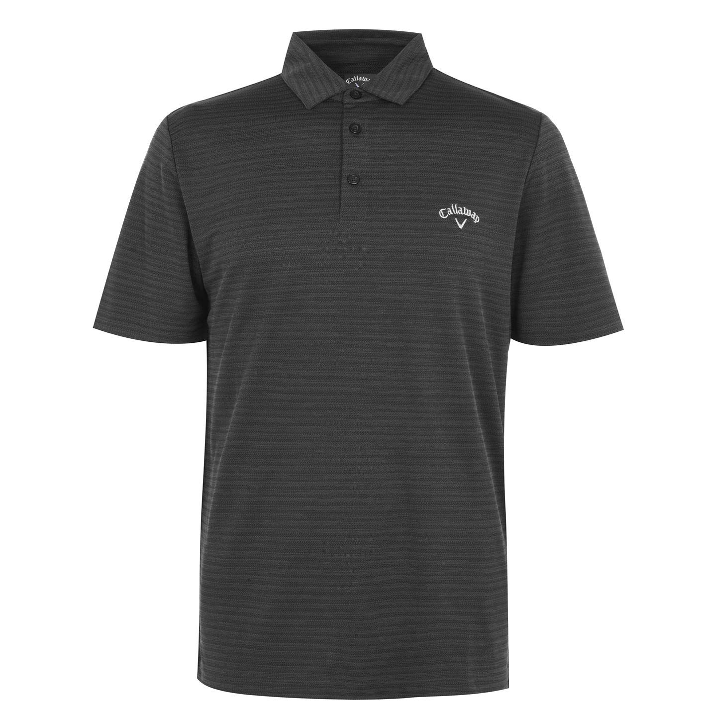 Callaway Mens Herringbone Golf Polo Shirt Caviar S