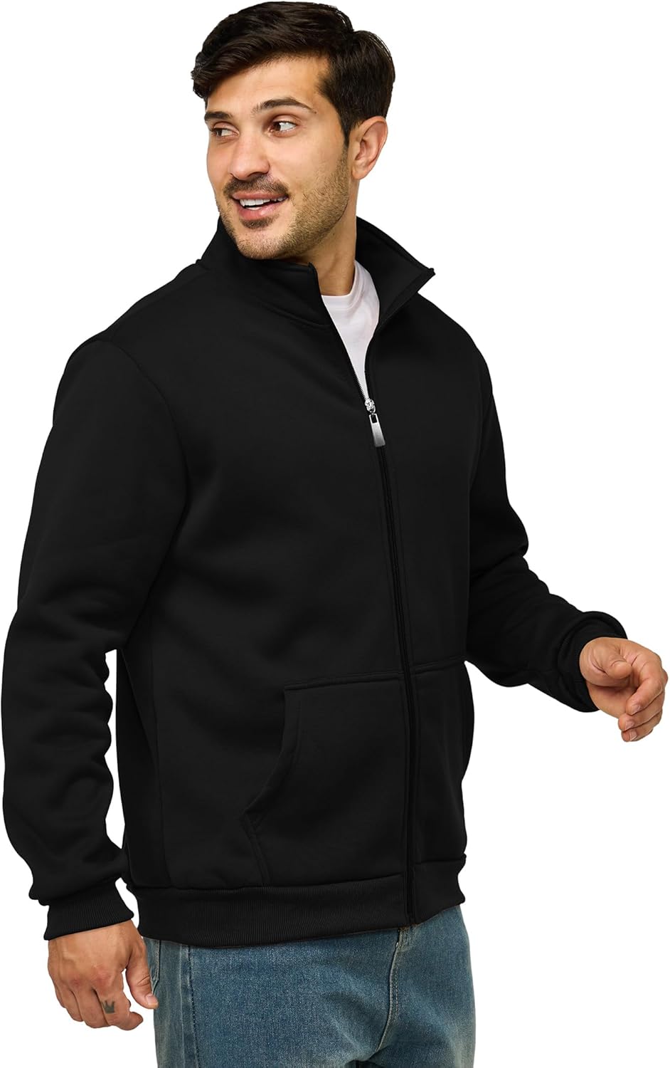 Men's Fleece Jacket Casual Zip up Lightweight Sweatshirts Athletic Outdoor Sweater Jackets with Pockets - Image 3