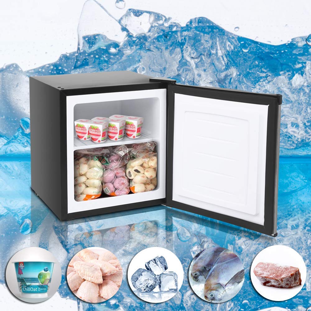 ROVSUN 1.1 Cu.Ft Compact Upright Freezer with Reversible Stainless