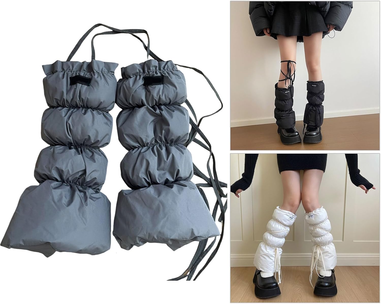Girls Lace-Up Lolitas Leg Warmers Winter Flared Boot Sleeves Cosplay Ankle Socks for Women Sweet Students Leg Warmer