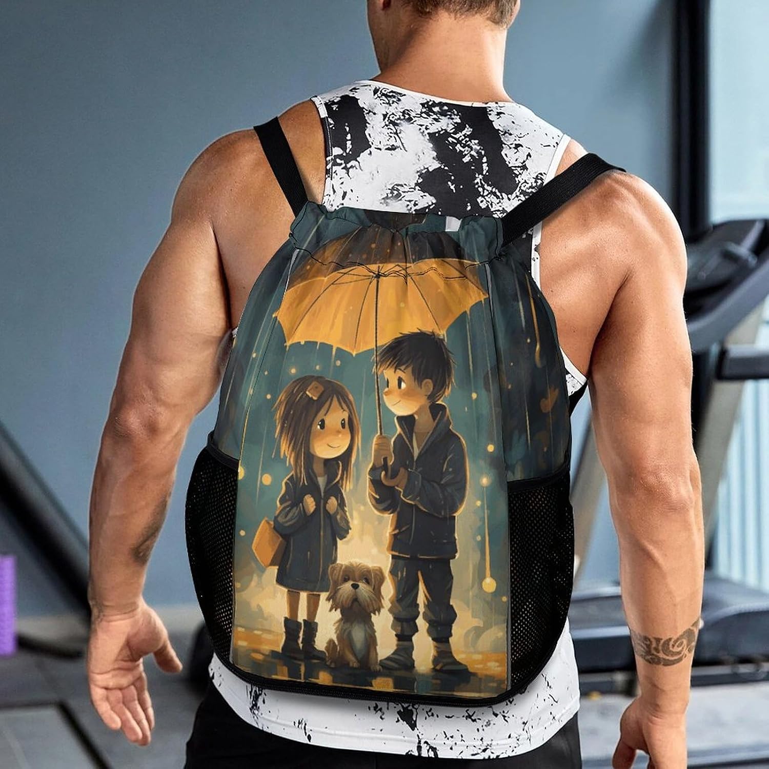 Sports Drawstring Backpack Hold An Umbrella Lightweight Backpack Dry And Wet Separation Large Capacity