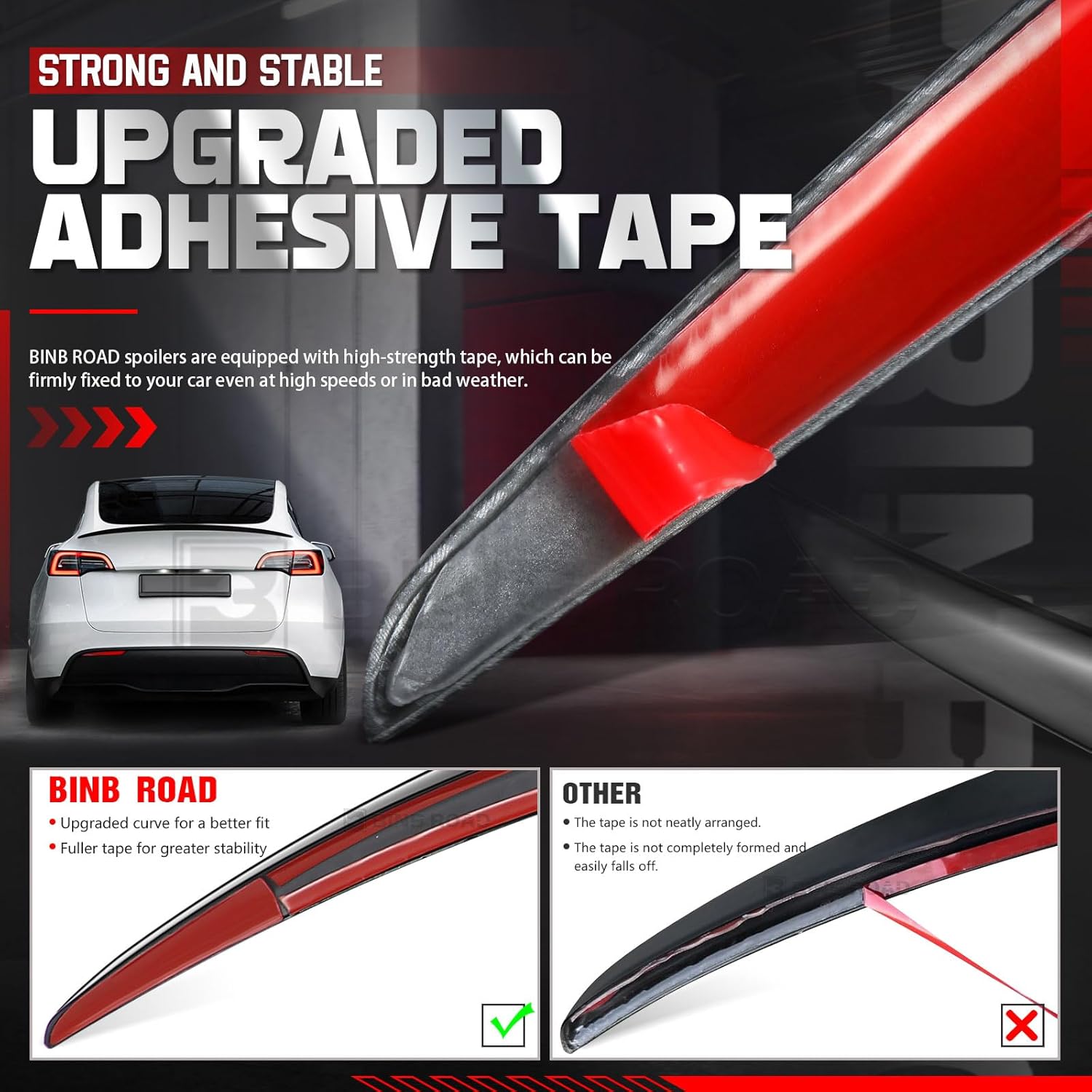 Spoilers for Cars Rear Trunk Spoiler Wing Compatible with Tesla Model Y 2020-2024,Glossy Black