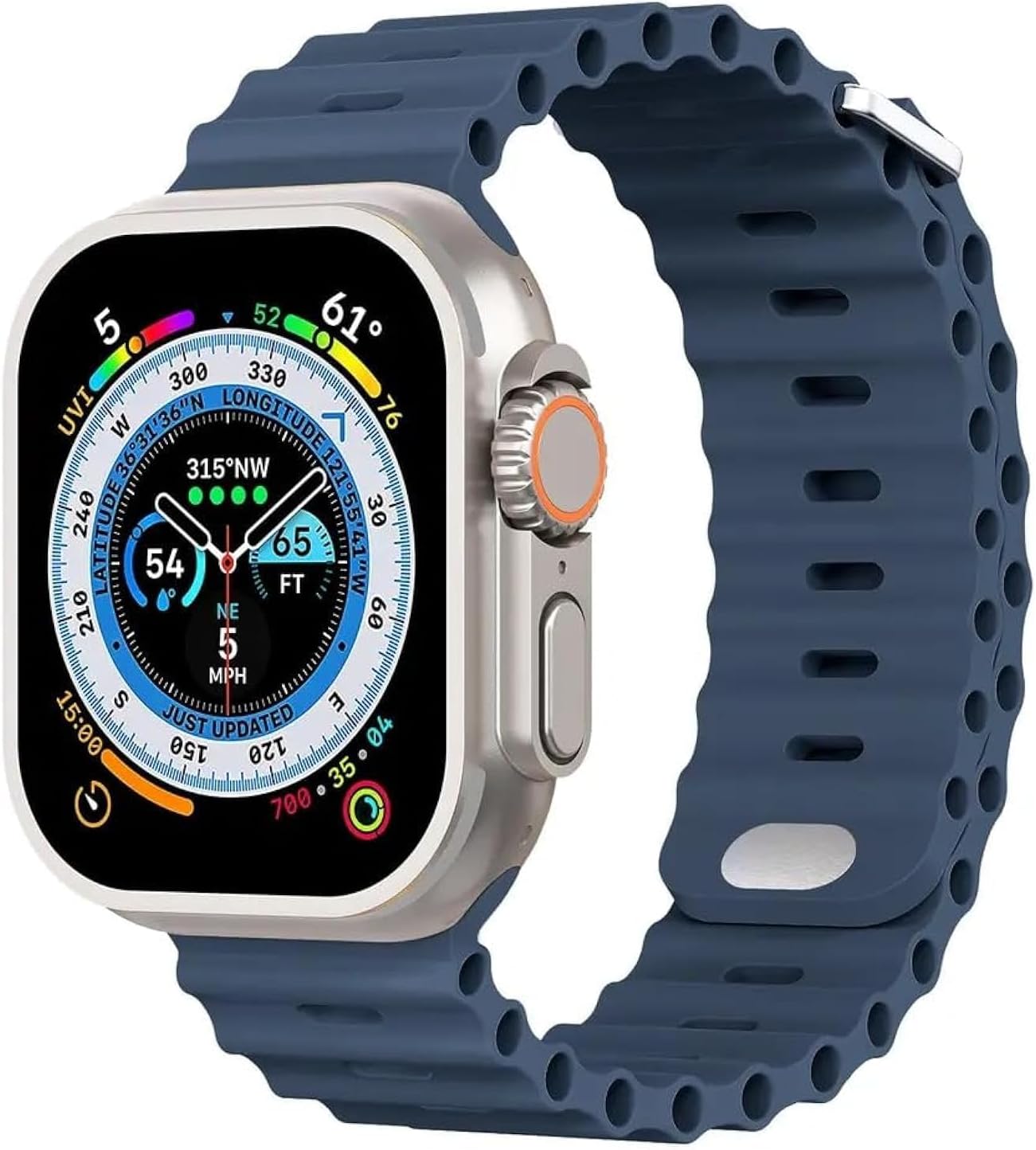 Dado Upgraded Silicone Hole Wavy Desing Band Compatible with Apple watch series Series Ultra 2 | 9 | 8 Ultra | 8 | 7 | 6 | 5 | 4 | 3 | SE