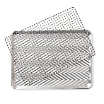 Nordic Ware 43171 2-Piece Set-Prism Half Sheet w/Oven Safe Nonstick Grid, Aluminum