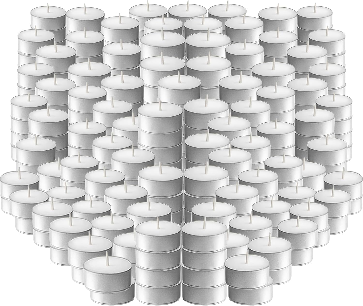 LIVEN 200 Pack,4 Hour Long time Burning,Unscented Tea Lights Candles,White, Smokeless, Dripless,for Weddings, Home, Pool,Shabbat — image 1