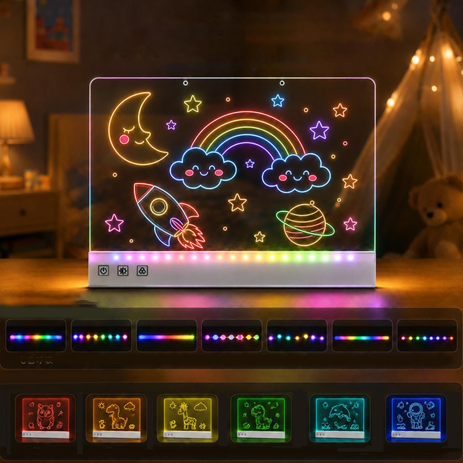 Almohadilla De Luminosa 7 Colores 3 Modos 35 Centímetros Tablero Luminoso