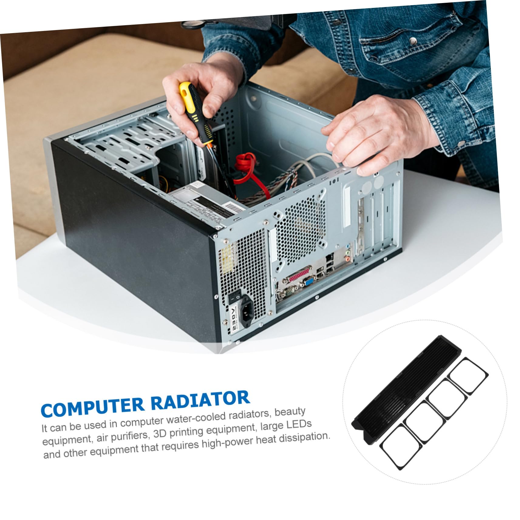 Radiateur pour Refroidissement par Eau 480 MM, Accessoires Informatiques, Cuivre, Chauffage CPU, Refroidisseur Ordinateur Portable Silencieux