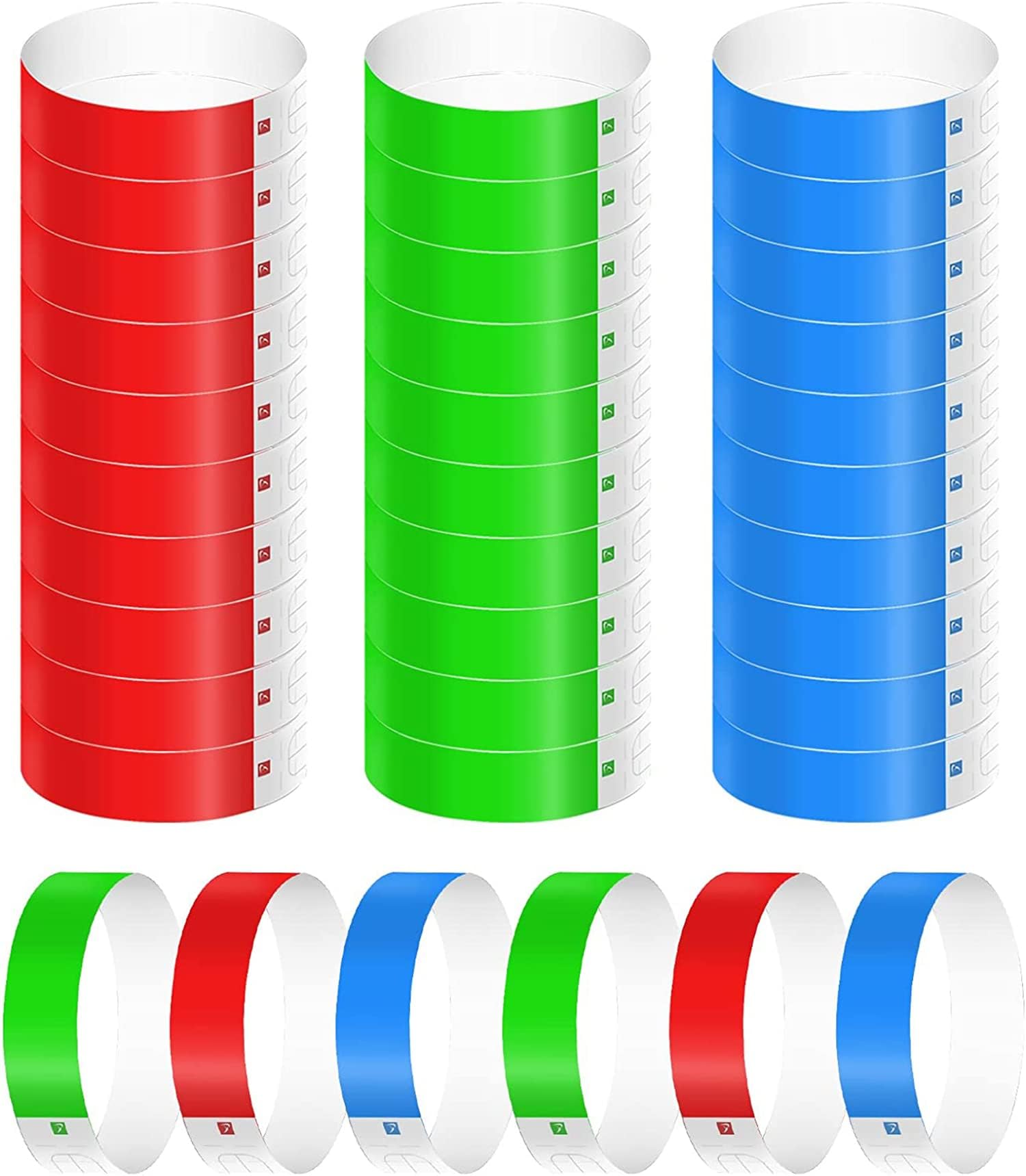 Paper Wristbands For Events Neon Wrist Bands, (300 Pcs) Colored Wristbands Waterproof Hand Bands For Party Clubs Lightweight Concert Adhesive Wristbands