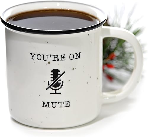 Miniatura 8 de Taza de café de cerámica You're On Mute de 11 onzas, ideas de regalo de granja con citas y refranes divertidos, apta para microondas para el día del