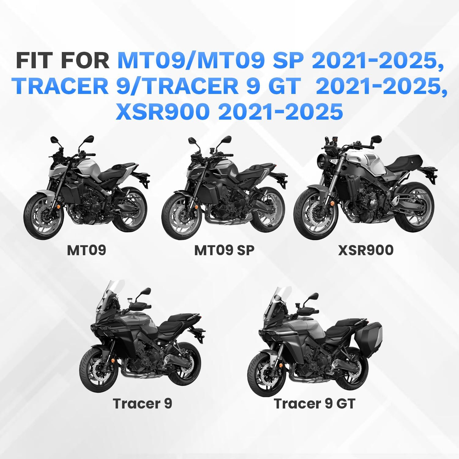 Lower Engine Belly Pan Spoiler Fairing Guard for MT09/MT-09 SP/Tracer 9/Tracer 9 GT/XSR900 2021-2025, Motorcycle Frame Panel Guard Chassis Shroud (Black)