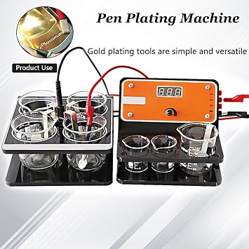Plating Machine Gold Plating Kit,Jewelry Silver Gold Electroplating Processing Tools Electroplating Pen for Plating with Gold, Silver,Rose Gold,Nickel Electroplating Solutions