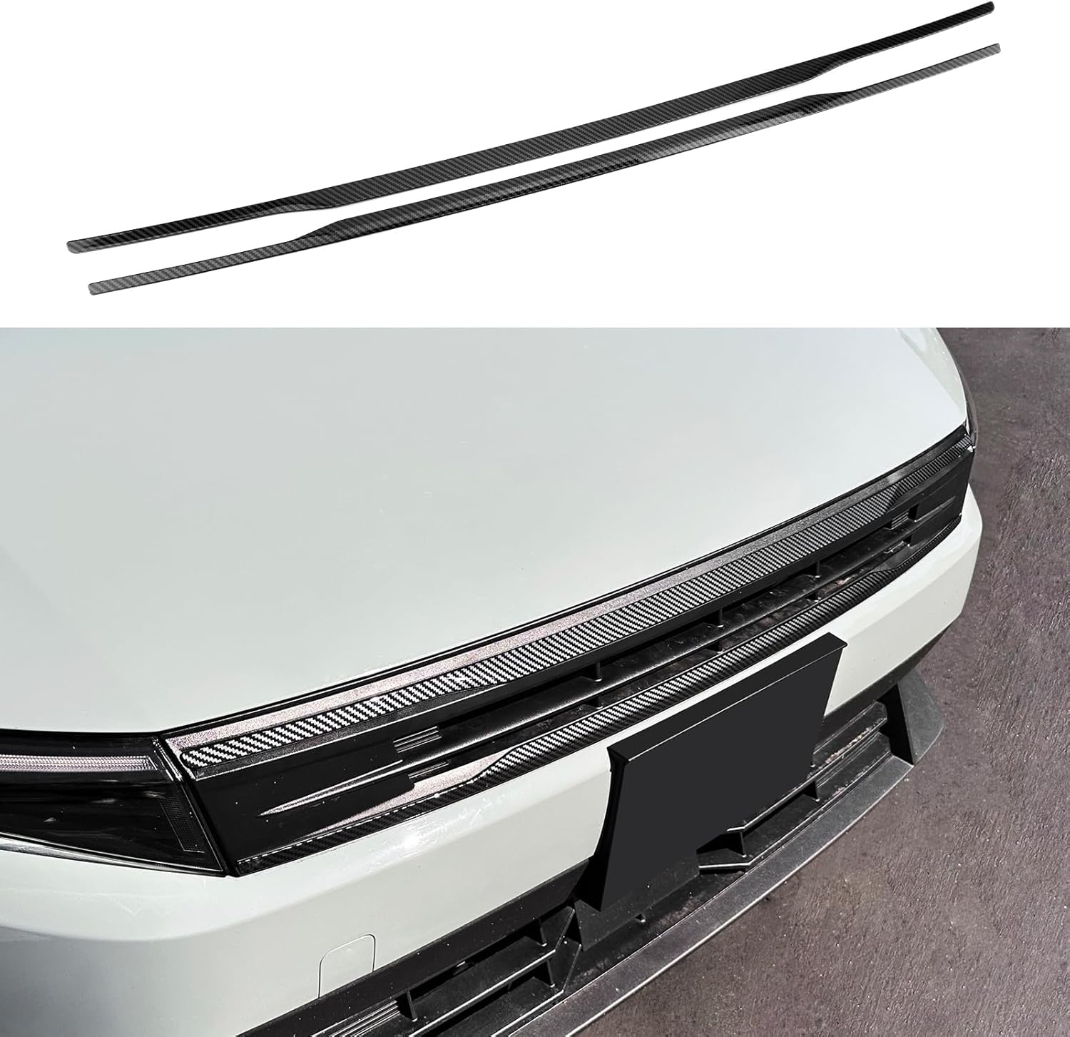Car Front Bumper Grille Cover Front Hood Grille Cover Trim Compatible with Kia K4 2025-2026 Accessories (Carbon Fiber Style)