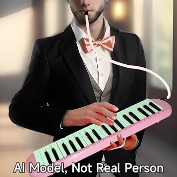Light Pink - 37 Key Melodica Professional Air Piano | High Quality Soprano Style Keyboard Harmonium Instrument Suitable for Beginners and Music Lovers Portable Instruments