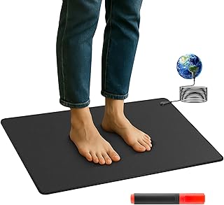 Grounding Mat with 100K Ohmresistor,The Globe Pad for Feet Earth Ground Therapy Improved Sleep Reduced Pain,Earth Grounded Pads Healthy Mats with Grounding Wire Magnetic Therapy