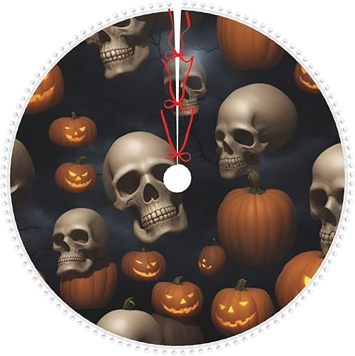 Miniatura 10 de Merry Christmas Tree Skirt,Xmas Tree Skirt with Pom Pom Trim 30 Inch for Indoor Outdoor Decor,Industrial Brick Wall Background Pattern