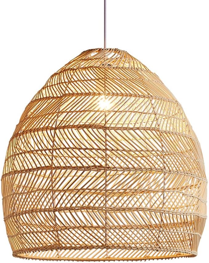 CSYSKV Rustieke rotan lamp creatief ontwerp waterpatroon kroonluchter Geweven bamboe rieten hanglamp Retro Eetkamer Decoratie Zuidoost-Azië Plafond Opgeschort Verlichtingsarmatuur E27 Enkele Lamp
