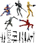 T13 Action Figure Set, 5PCS Already Assembled, Movable Multi-Joints | 3D Printed, Upgraded Tight Joints, for Stop-Motion Animation & Creative Display, Multiple Interchangeable Hands & Weapons