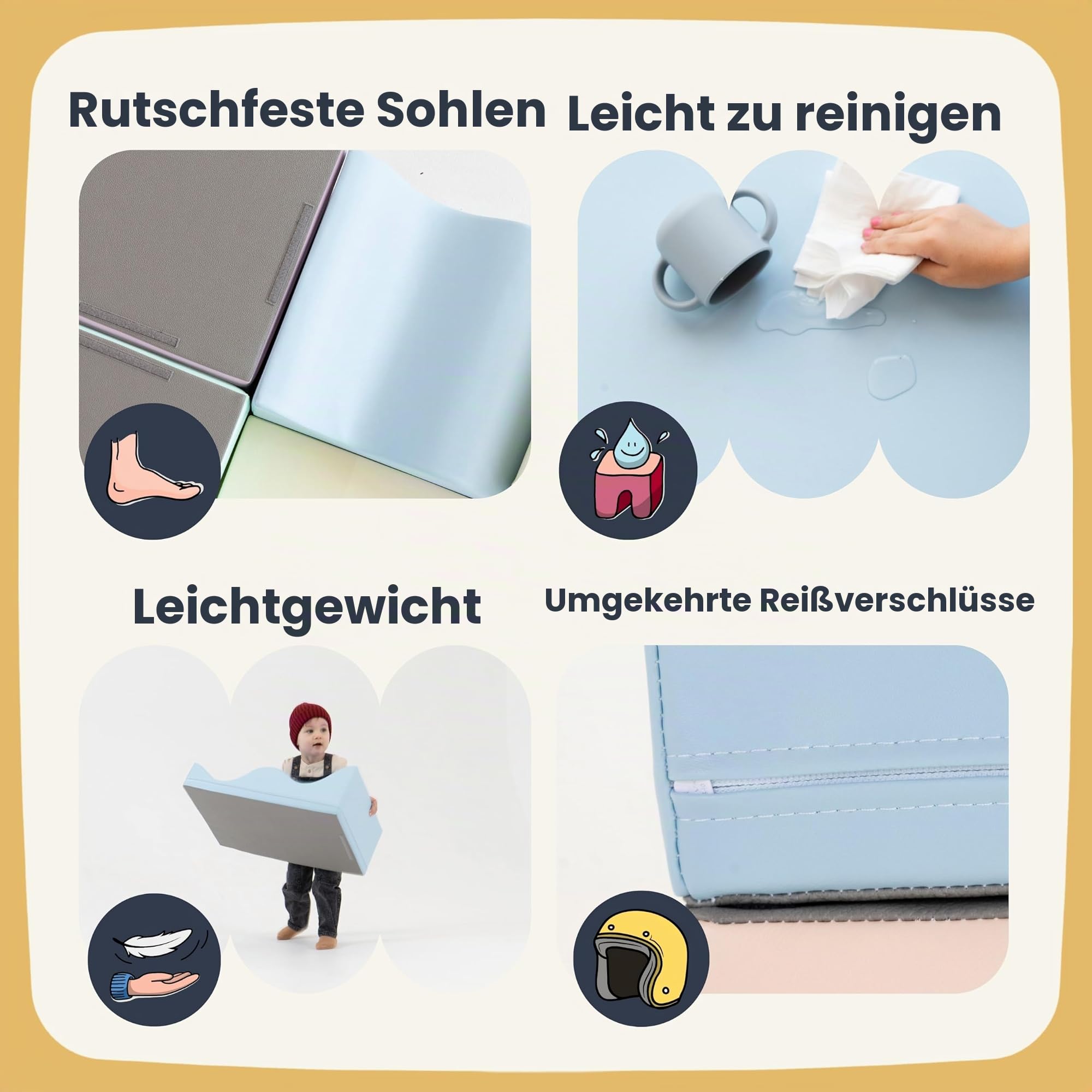 IGLU Soft Play Shape Wave Schaumstoffblock für Krabbel- und Kletterentwicklung für Baby und Kleinkinder bis 3 Jahre