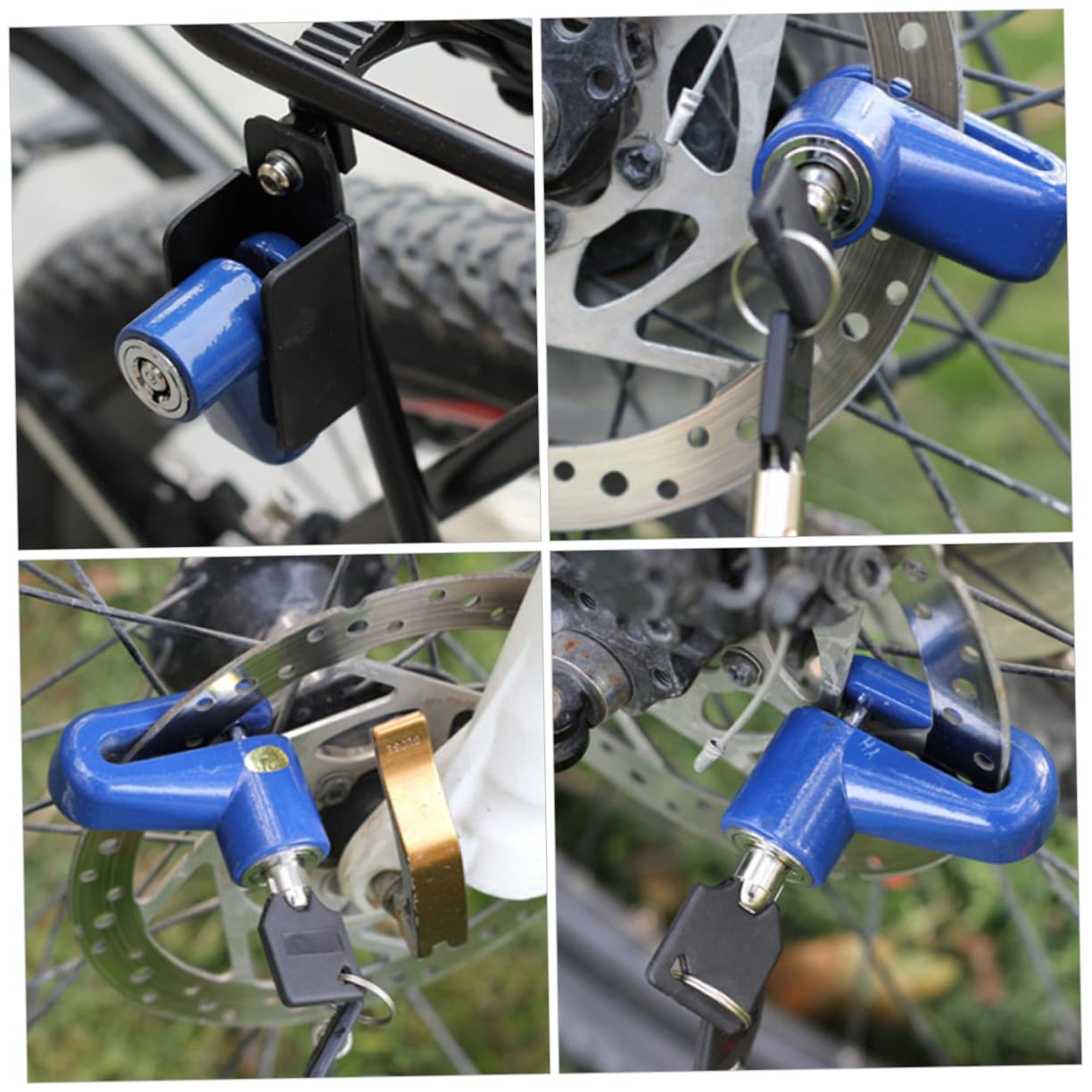 GLEAVI 6piezas Bloqueo De Disco De Seguridad para Motocicletas y Bicicletas y Cerradura Antirrobo y Ligera para Protección Eficaz