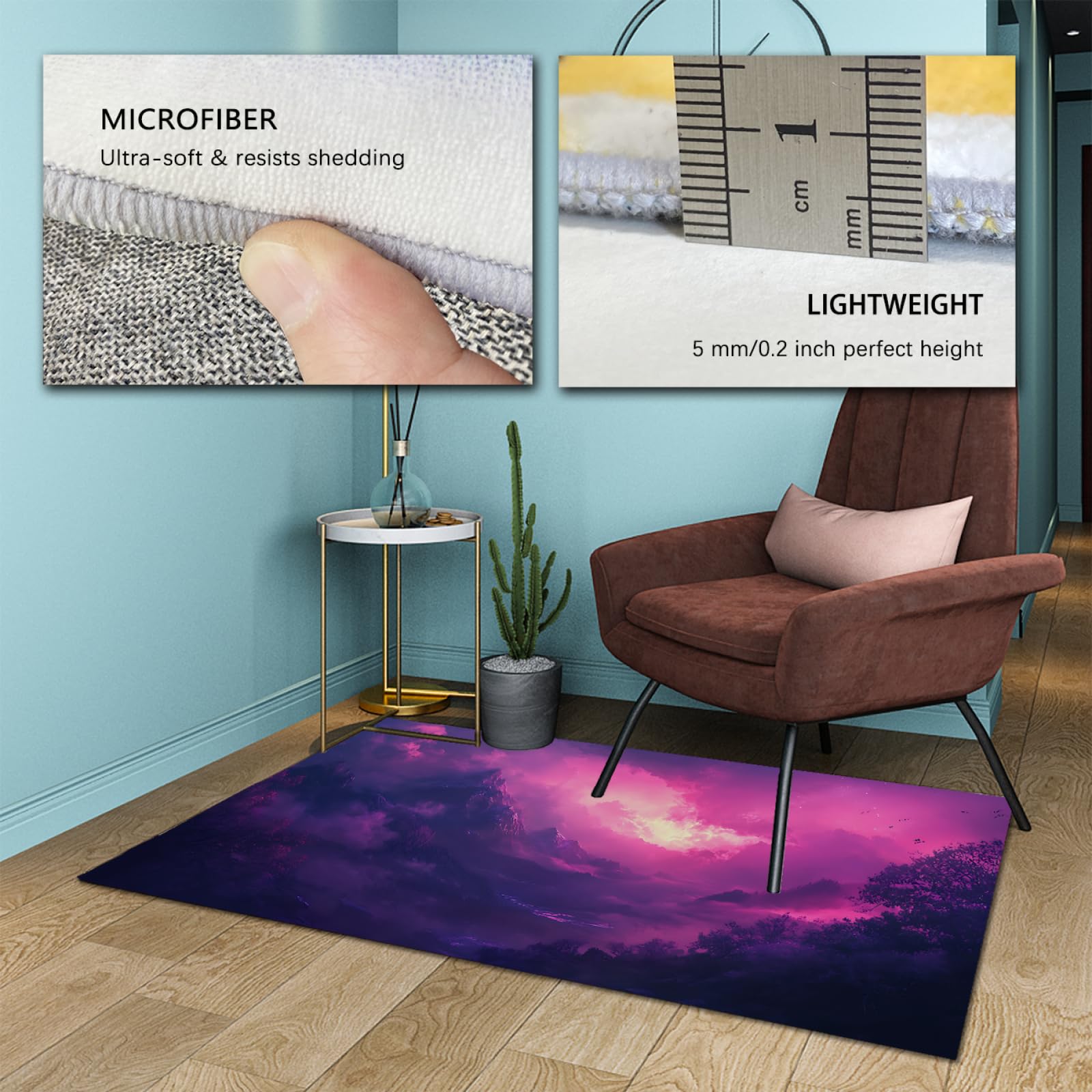 Fioletowy gradient kolorowe tło dywaniki góry kolorowe chmury lekki puszysty dywan do domu salonu sypialni 180 x 250 cm