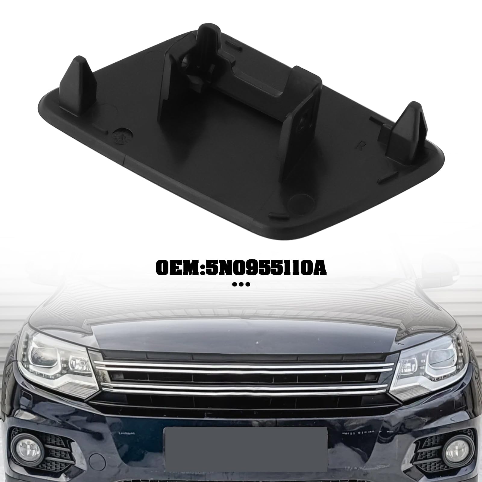 Batterie- Und Scheinwerferabdeckung Kompatibel Mit VW Transporter T5 2010-2015 - Mattschwarz 2-teilig
