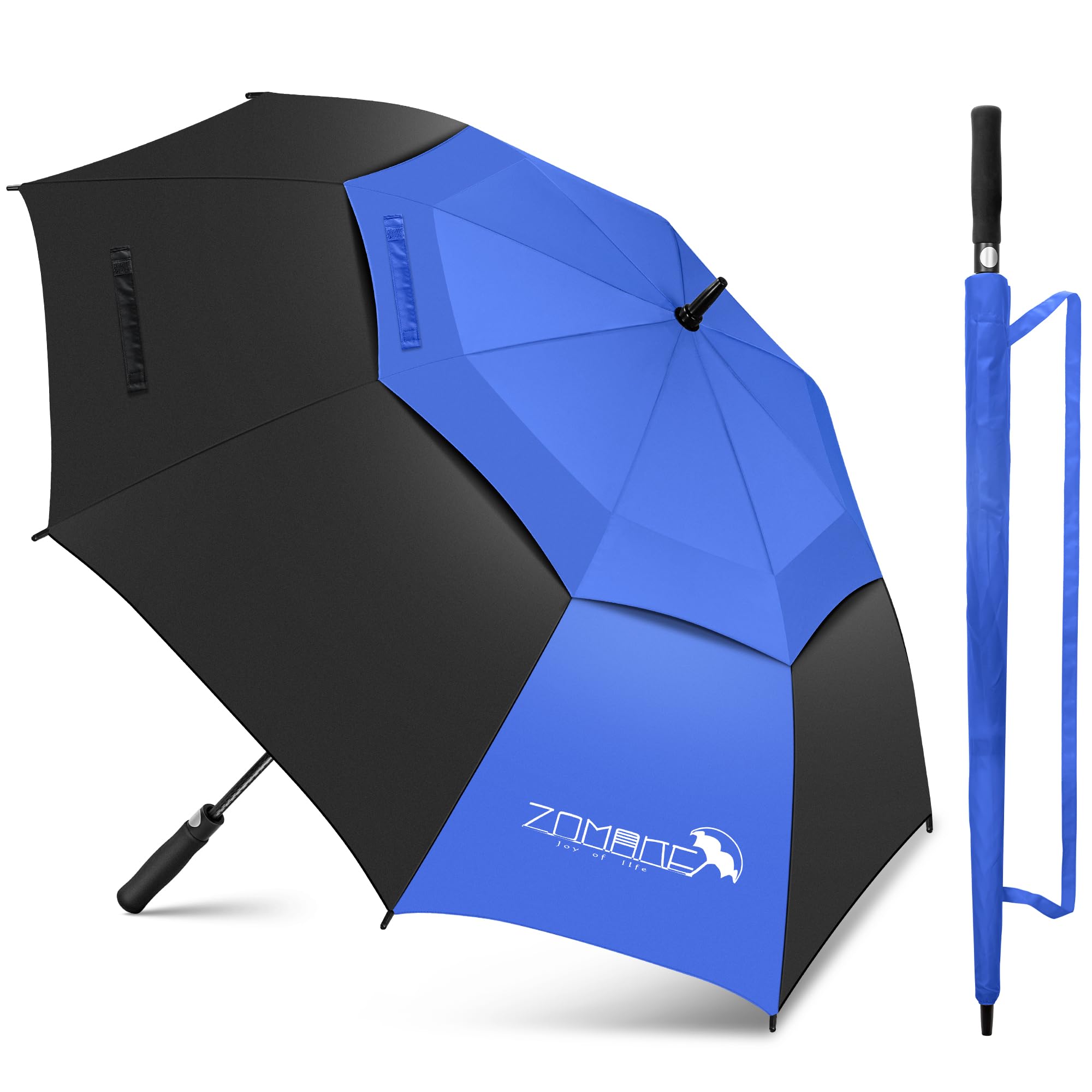 ZOMAKE 62/68 Inch Golf Umbrella Large Oversized Golf Stick Umbrella Windproof Automatic Open with Double Canopy Vented Waterproof for Rain