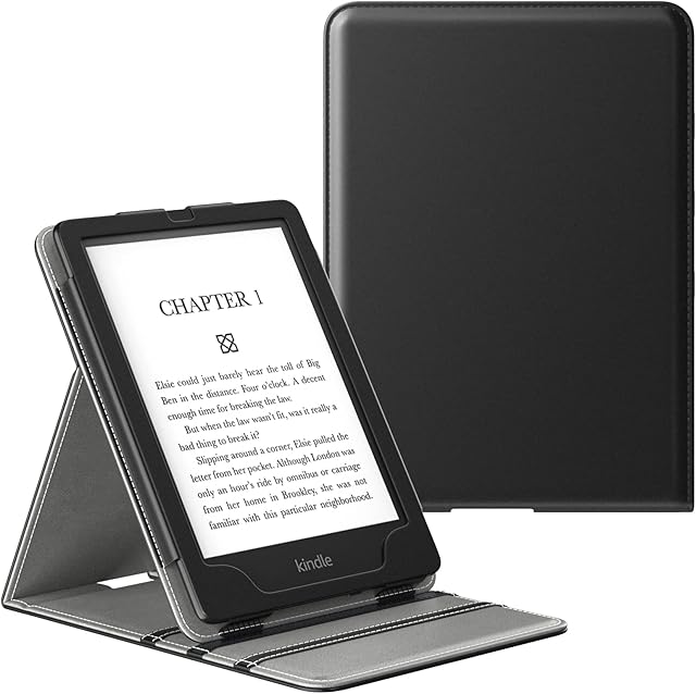 MoKo Case for 6.8" Kindle Paperwhite (11th Generation-2021) and Kindle Paperwhite Signature Edition, Premium Vertical Flip Cover with Auto Wake/Sleep for kindle Paperwhite 2021, Black