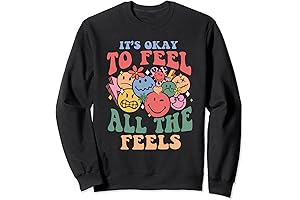 Retro Groovy It's Okay To Feel All The Feels Mental Health Sweatshirt