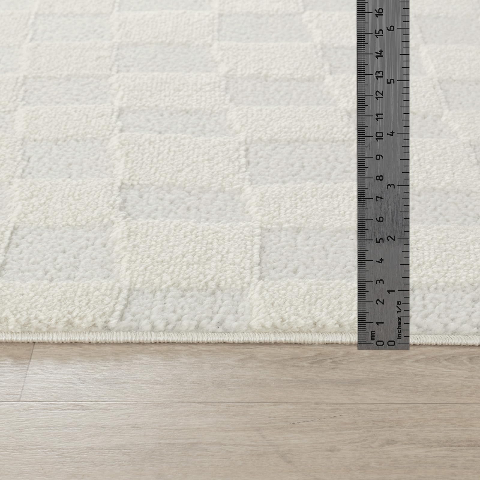 Livabliss Pula Géométrique Scandinave - Grand Salon, Salle à Manger, Chambre, Cuisine - Design Boheme Chic, Berbere Moderne, Poil Court 160x213 cm - Crème