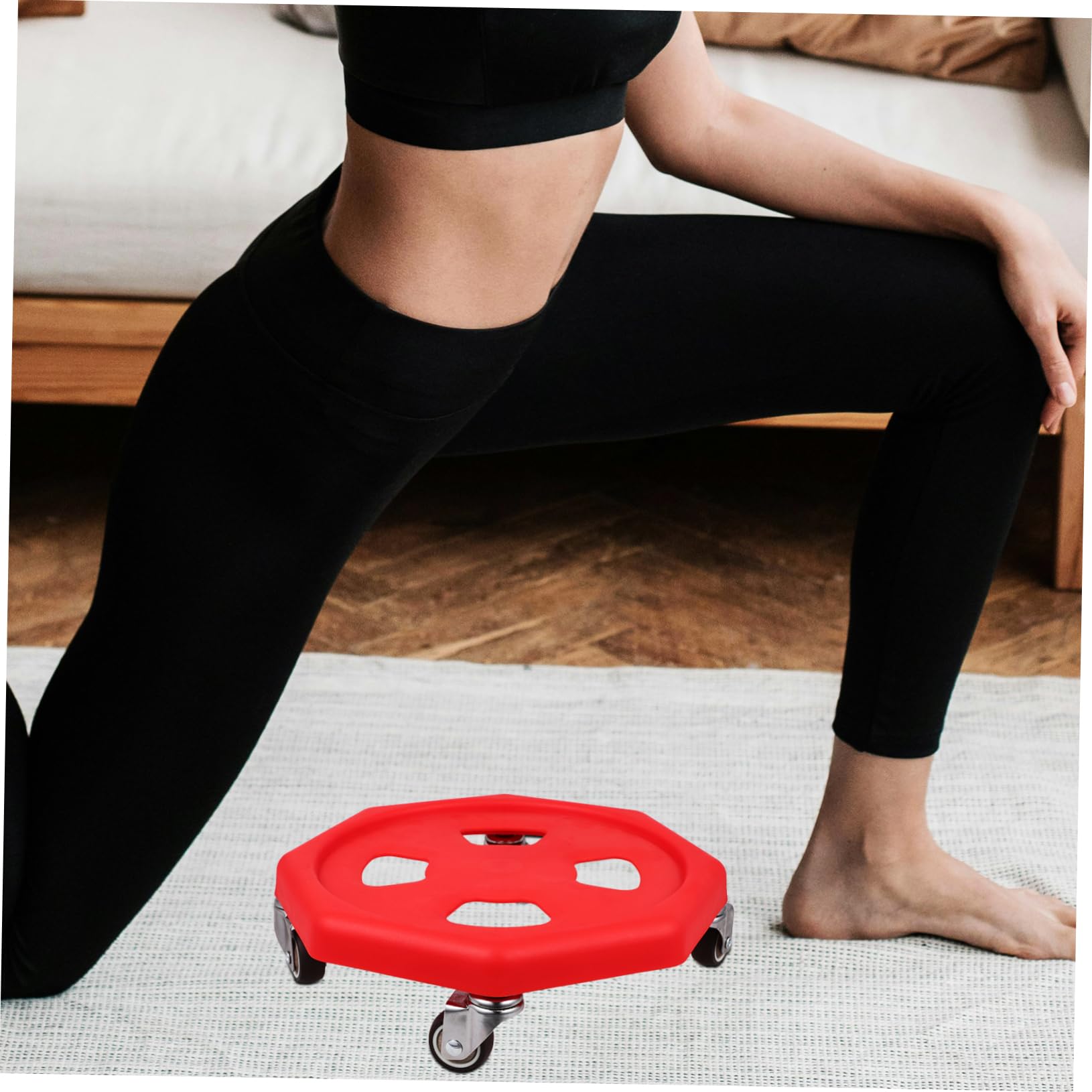 Abaodam AB-Rad Gleitscheibe für Bauchübungen Bauchmuskeltraining Fitness-Übungsbrett Bauchscheibe Planke Trainingsscheiben Bauchtrainingsscheibe Ingenieurwesen S rot