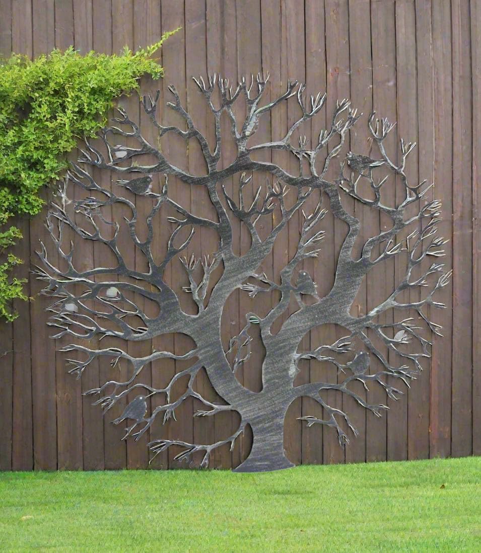 Marissa's Garden & Gift Silver Frameless 60Cm Tree Of Life Wall Art (Silver)