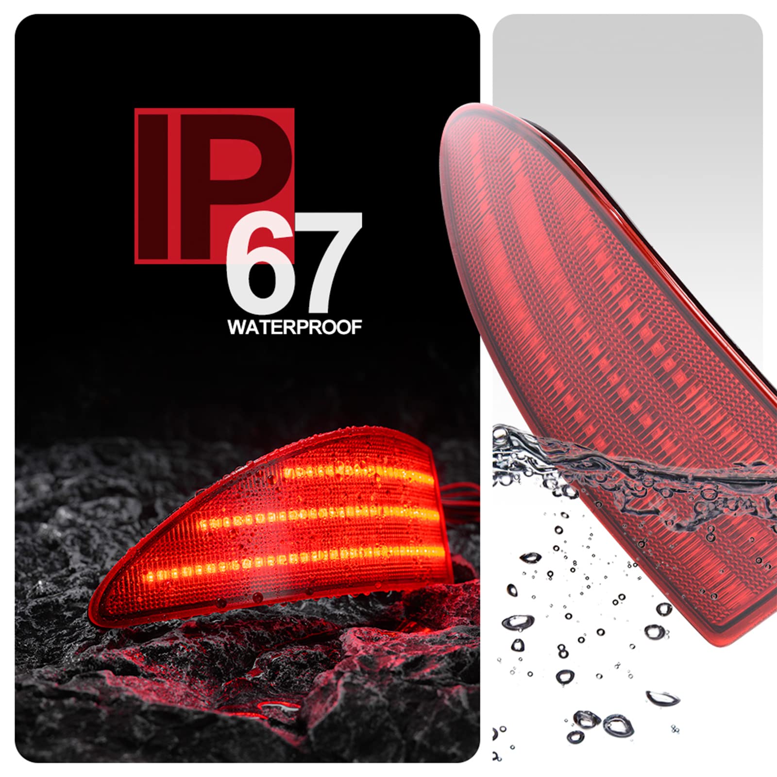 Riflettore Paraurti Posteriore Per Lexus IS 250/220d (2005-2014) – Alloggiamento In Plastica Rosso/Nero/Trasparente, Solo Guscio