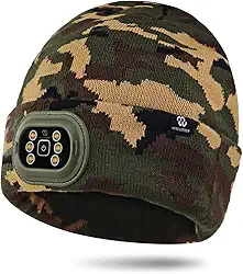 Gorro de LED com luz, 3 modos ajustáveis, chapéu de farol, USB recarregável removível com estroboscópio noturno para corrida ao ar livre, acampamento, caminhada, pesca, presente de Natal