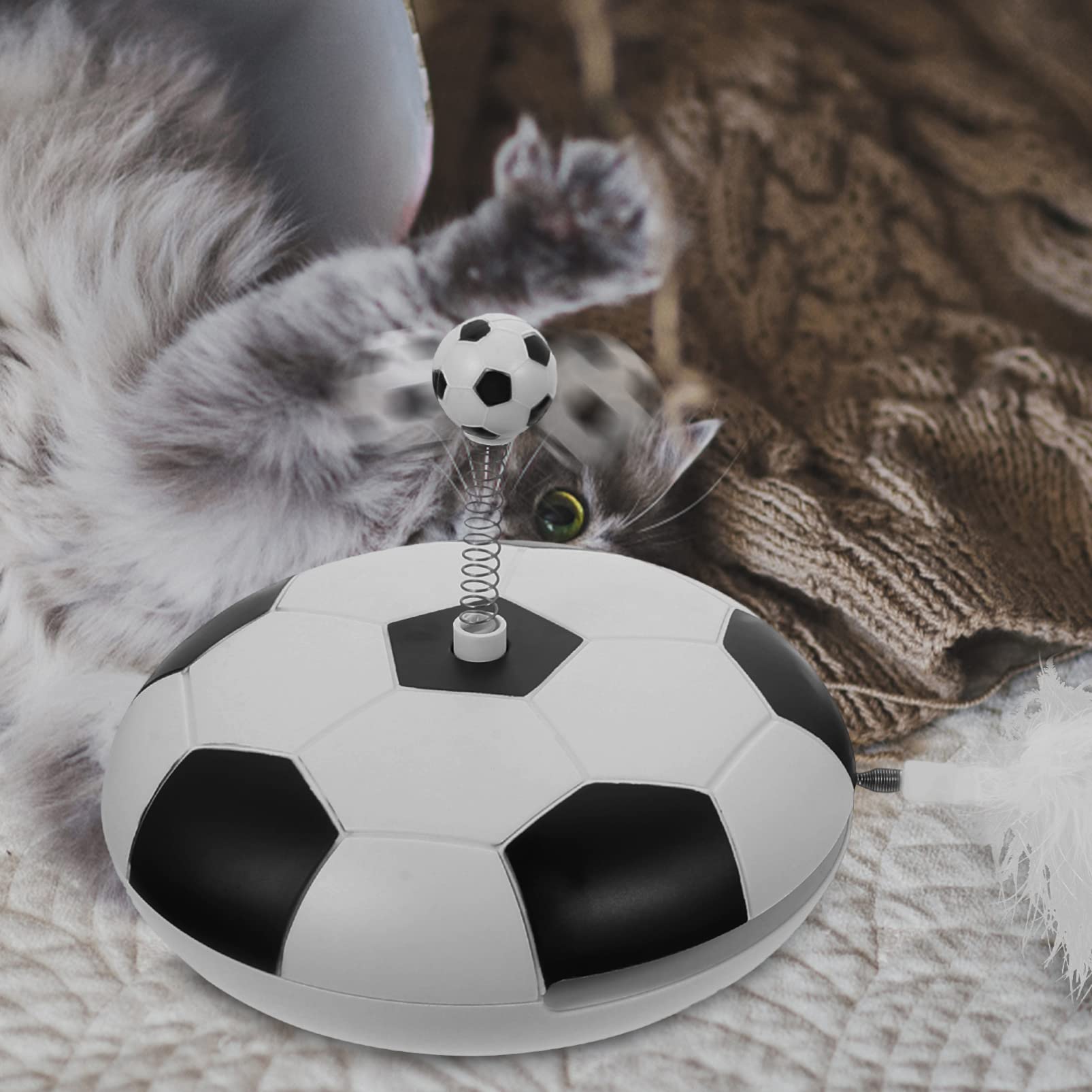 Happyyami Automatisches Katzenspielzeug Mit Geräuschfunktion Interaktives Federspielzeug Für Kätzchen Und Katzen Fördert Aktives Und Schützt Möbel Für Stundenlangen Spaß