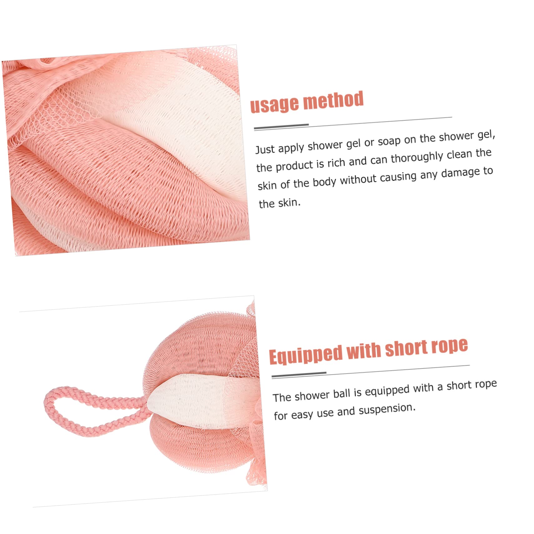 FOMIYES 2Pcs Decorative Foaming Bath Balls Long Back Cleaning Shower Supplies Cartoon Design for Home Travel Gifting Massage Deep Stripes